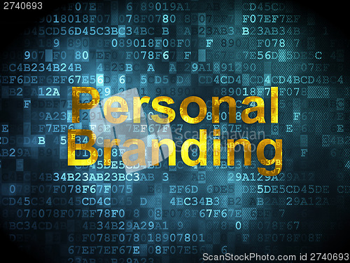 Image of Advertising concept: Personal Branding on digital background
