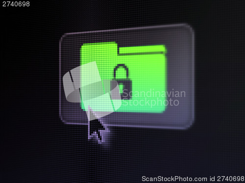 Image of Business concept: Folder With Lock on digital button background