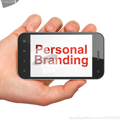 Image of Marketing concept: Personal Branding on smartphone