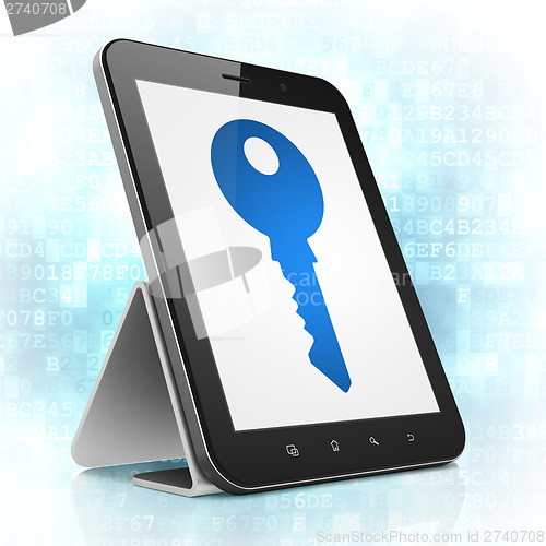Image of Privacy concept: Key on tablet pc computer