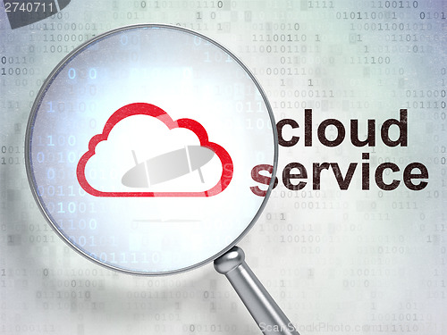 Image of Cloud computing concept: Cloud and Cloud Service with glass
