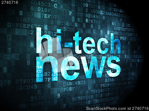 Image of News concept: Hi-tech News on digital background