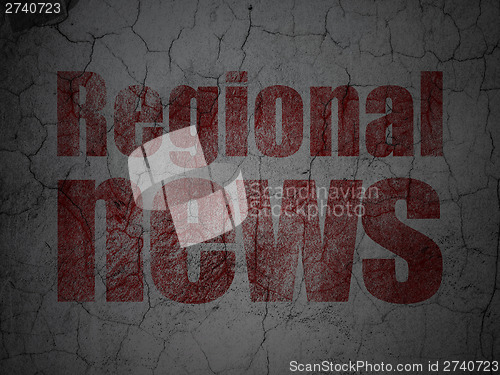 Image of News concept: Regional News on grunge wall background