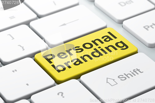 Image of Marketing concept: Personal Branding on keyboard background
