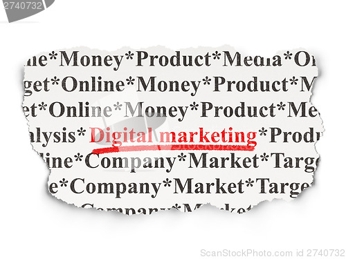 Image of Advertising concept: Digital Marketing on Paper background