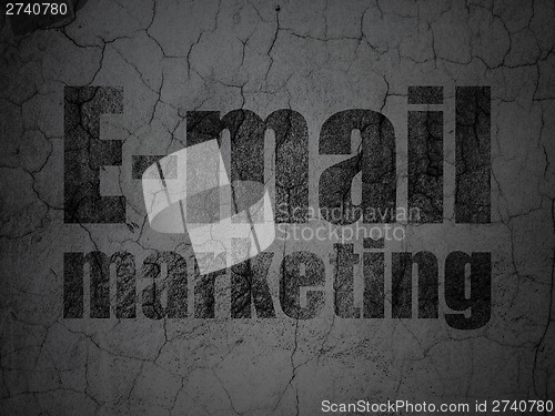 Image of Advertising concept: E-mail Marketing on grunge wall background