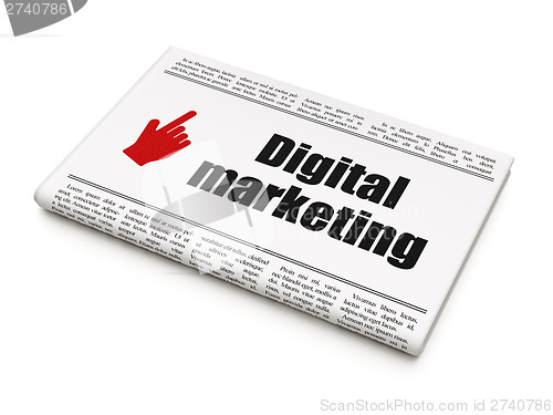 Image of Marketing news concept: newspaper Digital Cursor