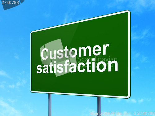 Image of Advertising concept: Customer Satisfaction on road sign
