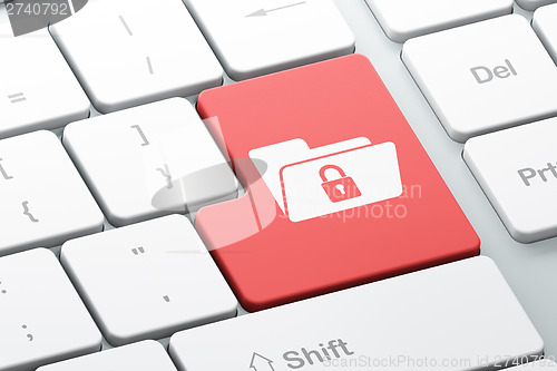 Image of Finance concept: Folder With Lock on computer keyboard