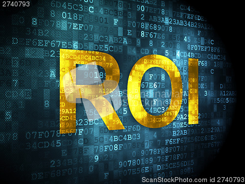 Image of Finance concept: ROI on digital background