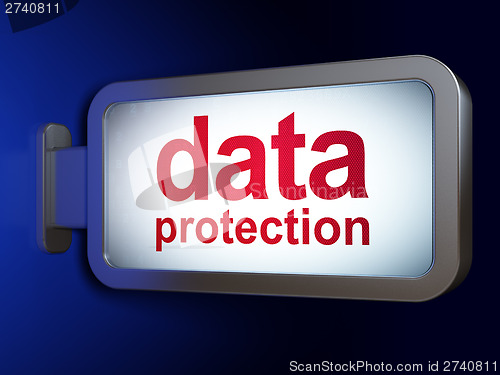 Image of Safety concept: Data Protection on billboard background