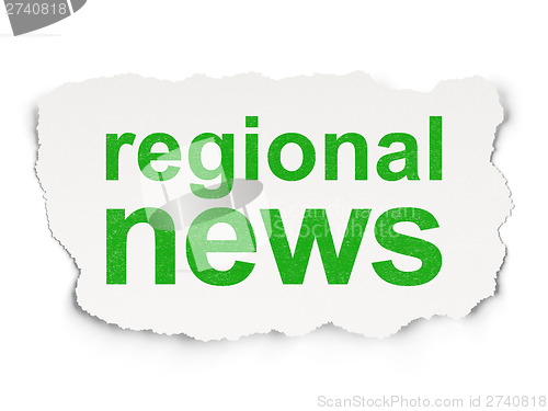 Image of News concept: Regional News on Paper background