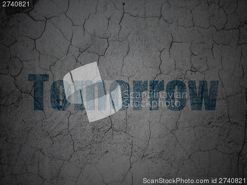 Image of Time concept: Tomorrow on grunge wall background