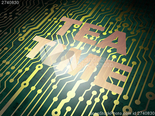 Image of Timeline concept: circuit board with Tea Time