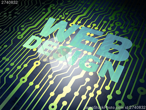 Image of circuit board with Web Design