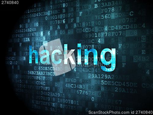 Image of Safety concept: Hacking on digital background