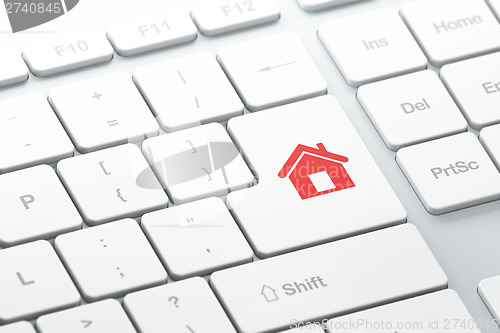 Image of Privacy concept: Home on computer keyboard background