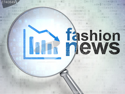 Image of News concept: Decline Graph and Fashion News with optical glass
