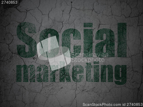Image of Advertising concept: Social Marketing on grunge wall background