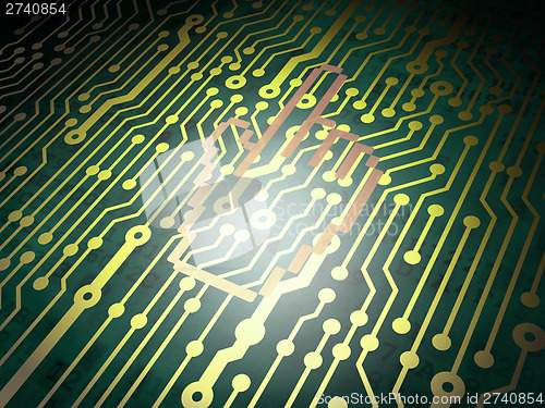 Image of Web development concept: circuit board with Mouse Cursor