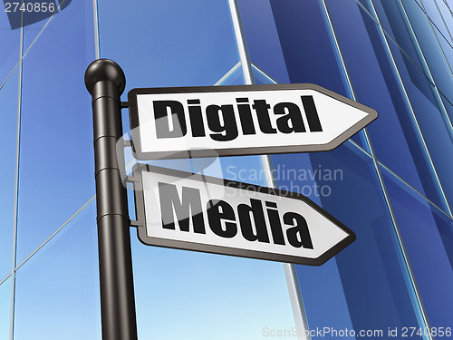 Image of Advertising concept: sign Digital Media on Building background