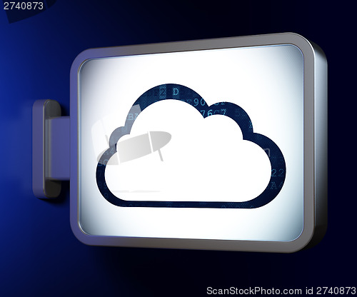 Image of Cloud networking concept: Cloud on billboard background