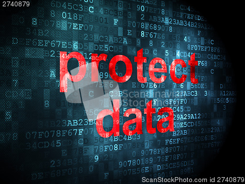 Image of Protection concept: Protect Data on digital background