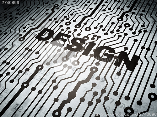 Image of Advertising concept: circuit board with Design