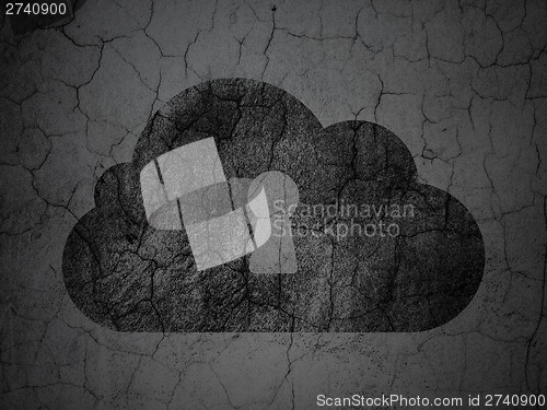 Image of Cloud networking concept: Cloud With Keyhole on grunge wall