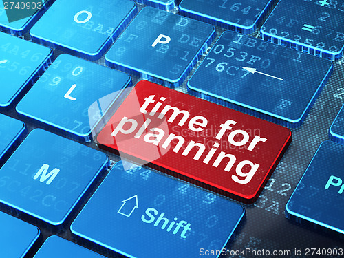 Image of Time concept: Time for Planning on computer keyboard background