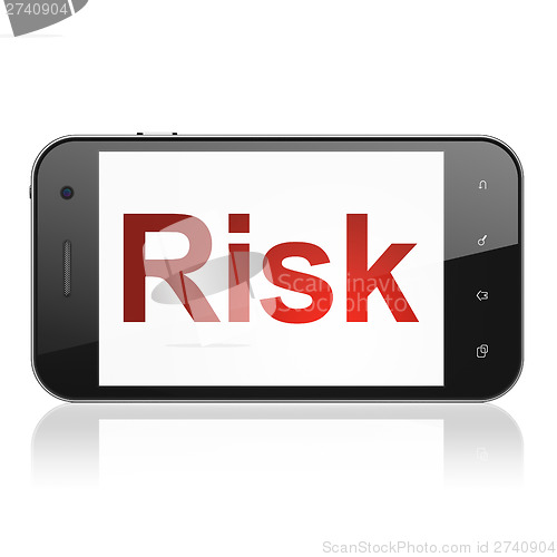 Image of Finance concept: Risk on smartphone