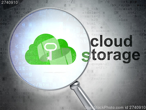 Image of Cloud technology concept: Cloud With Key and Cloud Storage