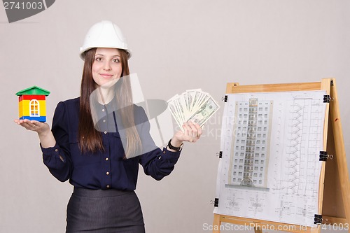 Image of girl offers to invest in construction of houses