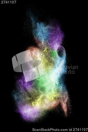 Image of Color powder explosion isolated on black