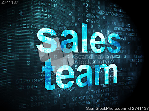 Image of Advertising concept: Sales Team on digital background