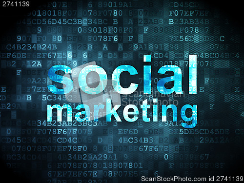 Image of Advertising concept: Social Marketing on digital background