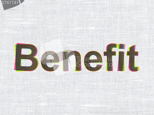 Image of Business concept: Benefit on fabric texture background