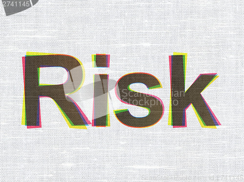 Image of Finance concept: Risk on fabric texture background