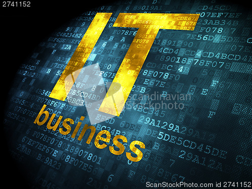 Image of Business concept: IT Business on digital background