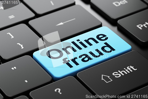 Image of Protection concept: Online Fraud on computer keyboard background