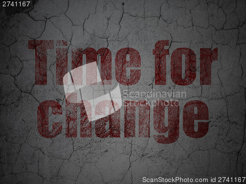 Image of Time concept: Time for Change on grunge wall background