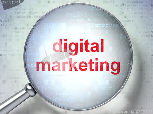 Image of Marketing concept: Digital Marketing with optical glass