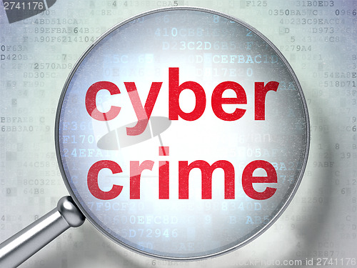 Image of Privacy concept: Cyber Crime with optical glass