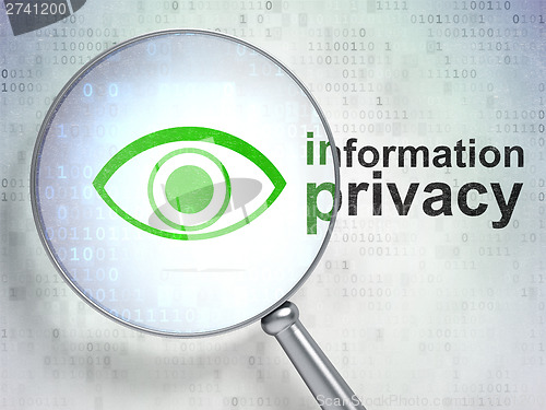 Image of Privacy concept: Eye and Information Privacy with optical glass
