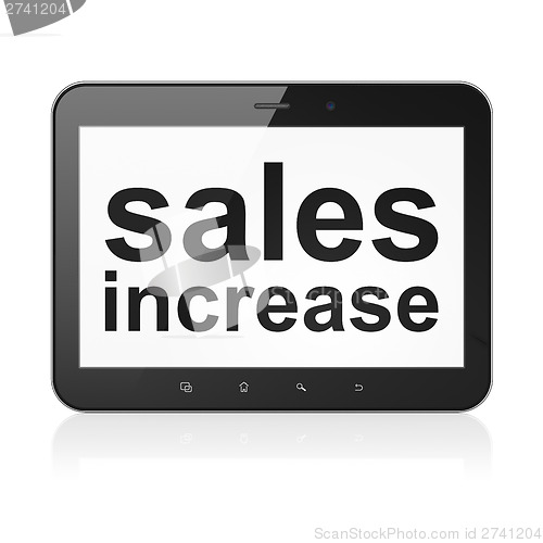 Image of Marketing concept: Sales Increase on tablet pc computer