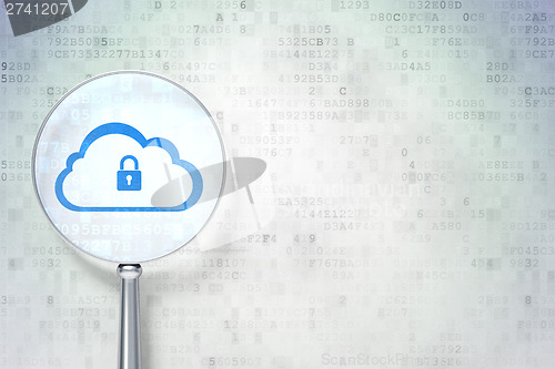 Image of Cloud technology concept:  Cloud With Padlock on digital