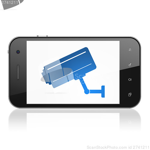 Image of Privacy concept: Cctv Camera on smartphone