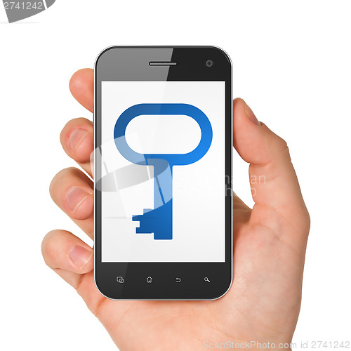 Image of Privacy concept: Key on smartphone