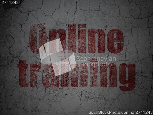 Image of Education concept: Online Training on grunge wall background