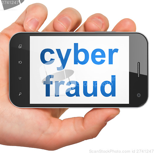 Image of Protection concept: Cyber Fraud on smartphone